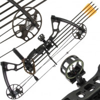 15lb to 70lb Draw Black Chikara Archery Compound Bow Set
