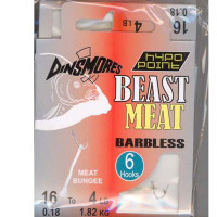 BEAST MEAT SIZE 16 BARBLESS RIG Pack of 6 DINSMORES