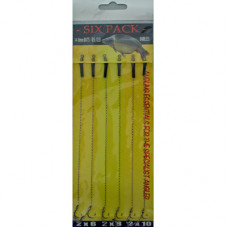 SIX PACK ANGLING ESSENTIALS HAIR RIG - 2 x 6, 8 & 10 (24CM WITH 12LB BRAID)