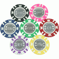 Pound Chrome Coin Design Poker Chips ( Pack of 25 )